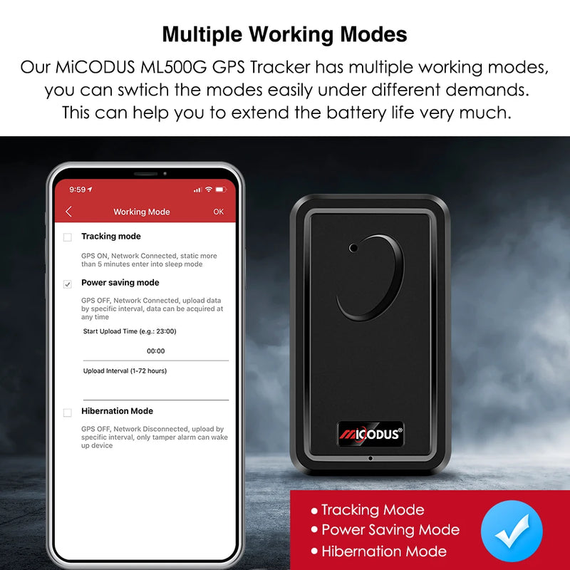 Traceur GPS MiCODUS ML500G – Précision 4G et autonomie 1 mois