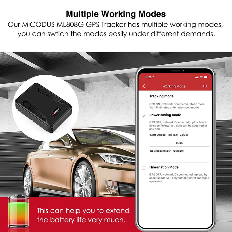 Traceur GPS MiCODUS ML808G – Suivi précis et sécurité renforcée