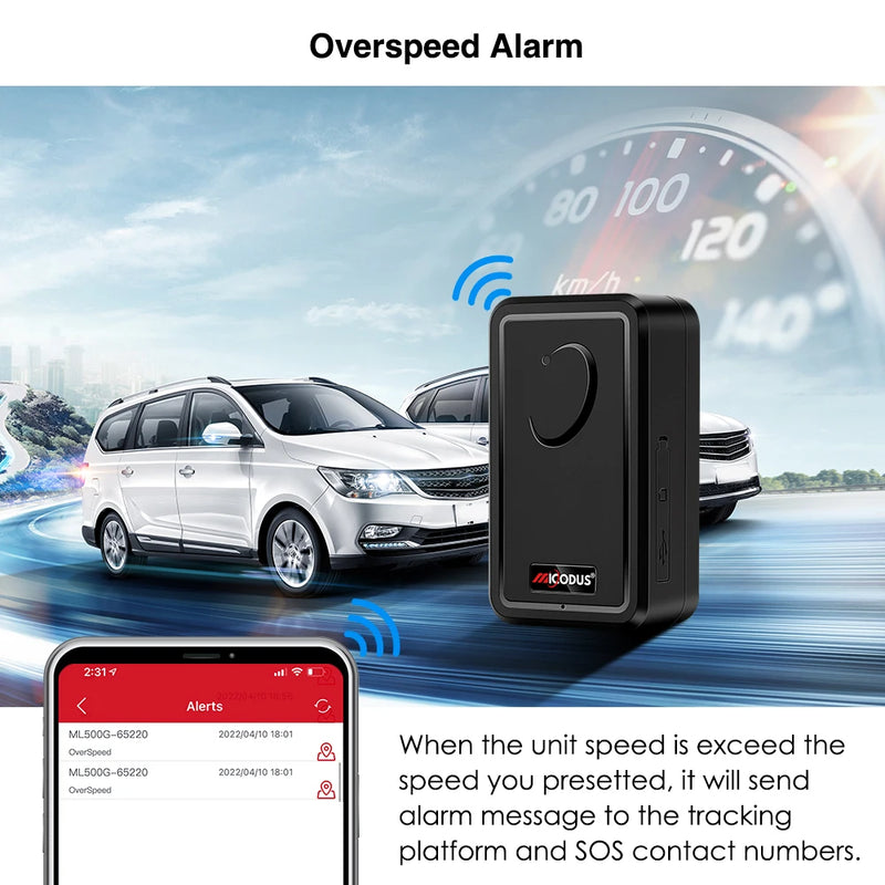 Traceur GPS MiCODUS ML500G – Précision 4G et autonomie 1 mois